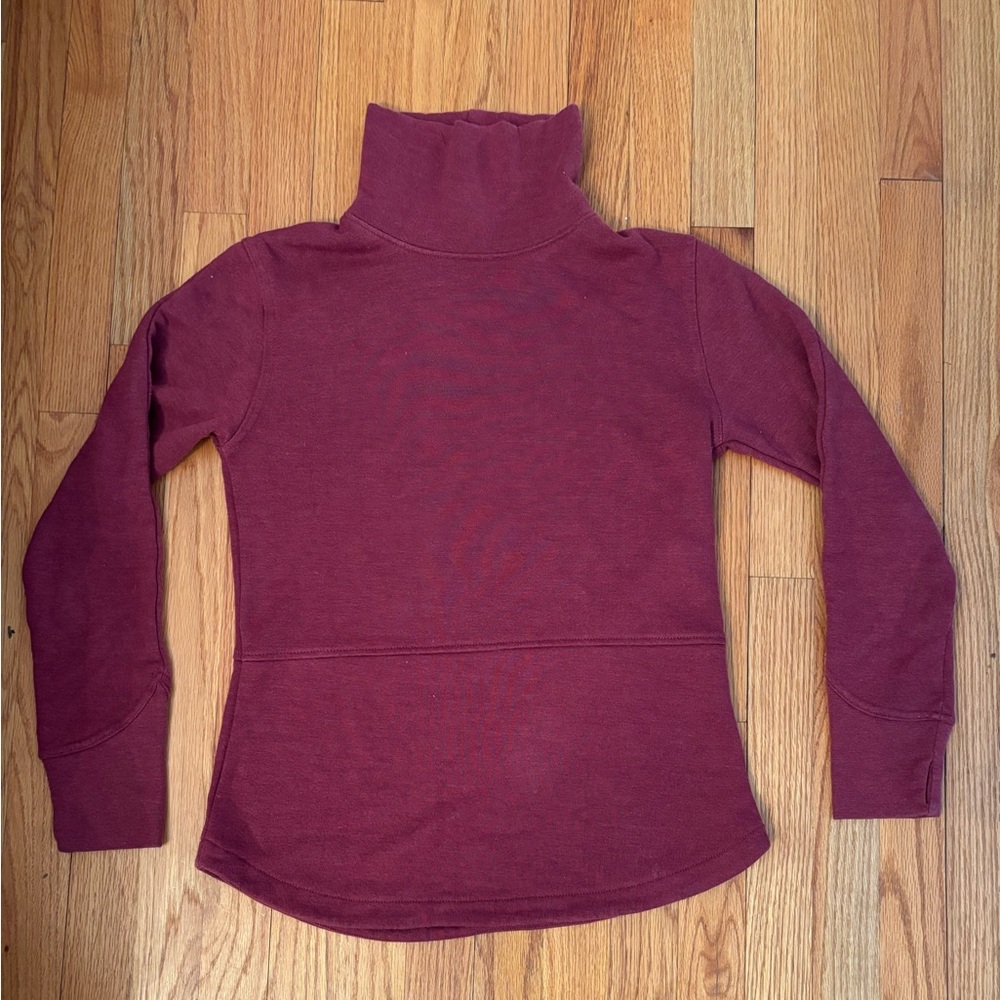 Women's High Neck Pullover Sweater - Maroon